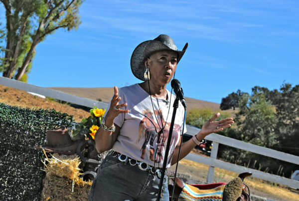 Carla Preyer sharing her story with the guests of Lassos With Love